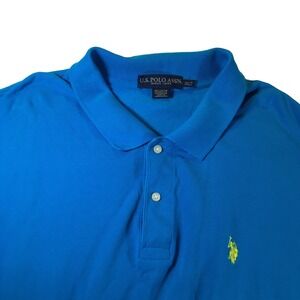 U.S. Polo Assn. Blue Turquoise Men's Polo T‎ Shirt XLT  100% Cotton